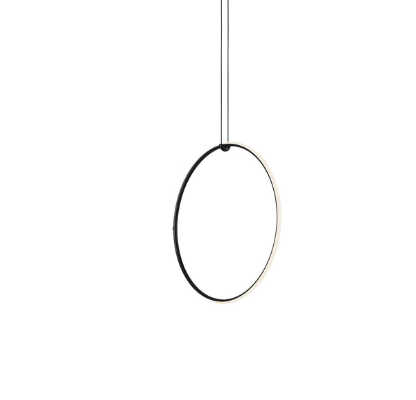 FLOS Arrangements Round Medium Lampada sospesa 66 cm a luce diffusa in alluminio nero opaco