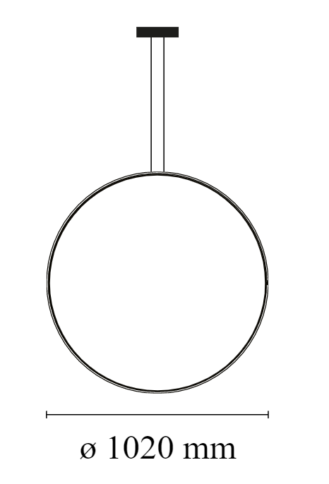 FLOS Arrangements Round Medium Lampada 102 cm sospesa nero spenta, dettaglio del corpo lampada e dei materiali