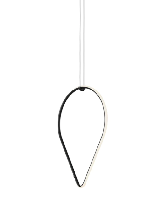 Flos Arrangements Drop Down Lampada a sospensione Nero Opaco, vista posteriore con attacco elettrico