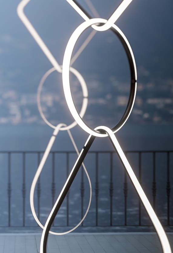 Flos Arrangements Drop Up Lampada sospesa Nero Opaco, particolare del diffusore luminoso