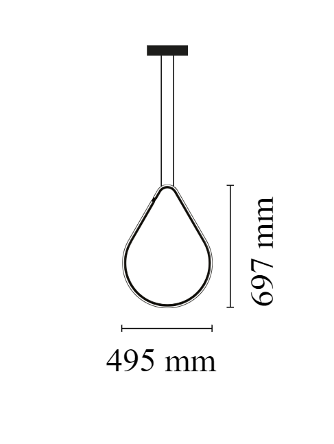 Flos Arrangements Drop Up Lampada sospesa Nero Opaco, vista posteriore con attacco elettrico