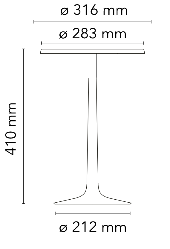 Flos Bon Jour Lampada Da Tavolo cromo opaco senza corona spenta, dettaglio del corpo lampada e dei materiali
