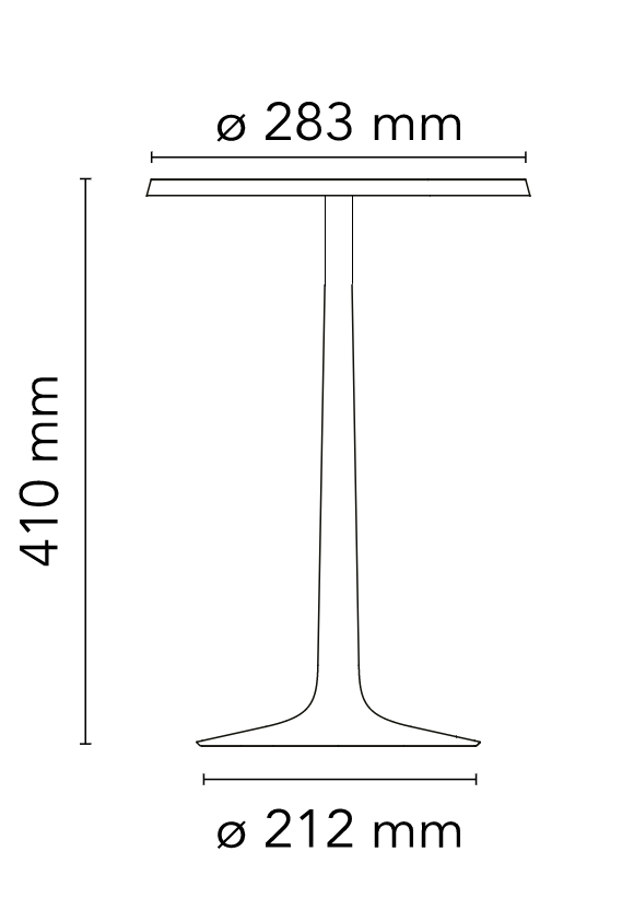 Flos Bon Jour Lampada Da Tavolo Senza corona cromo spenta, dettaglio del corpo lampada e dei materiali