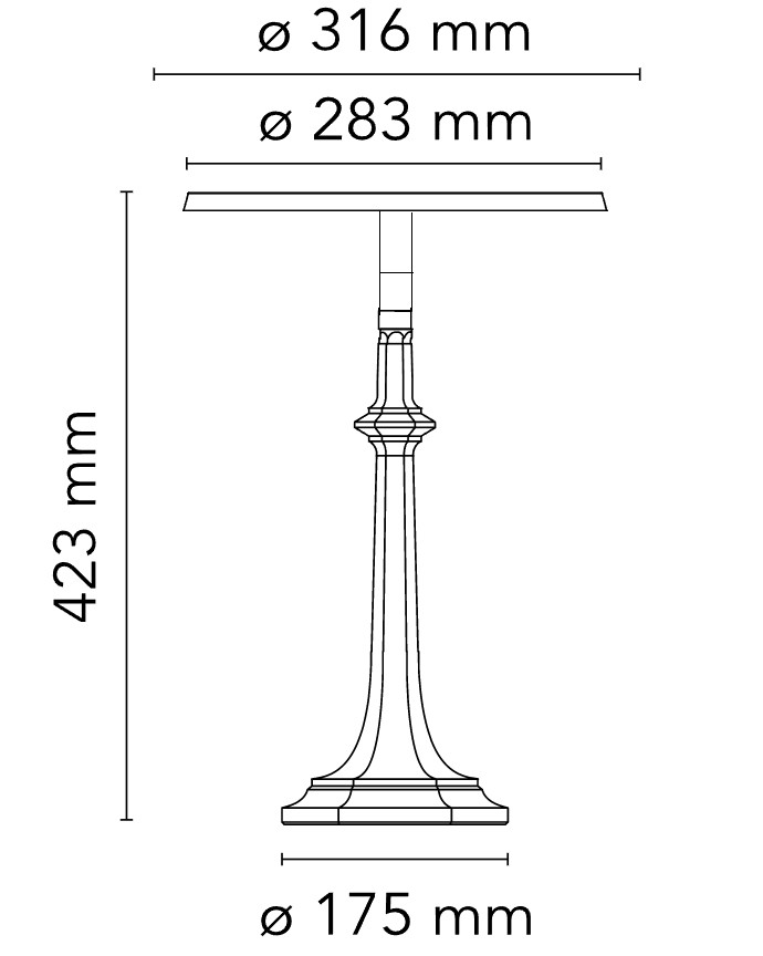Flos Bon jour Versailles Lampada da tavolo Rame, particolare del diffusore luminoso