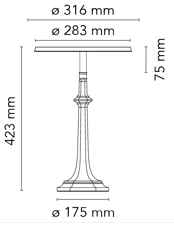 Flos Bon jour Versailles Lampada da tavolo Cromo, vista del design e della finitura