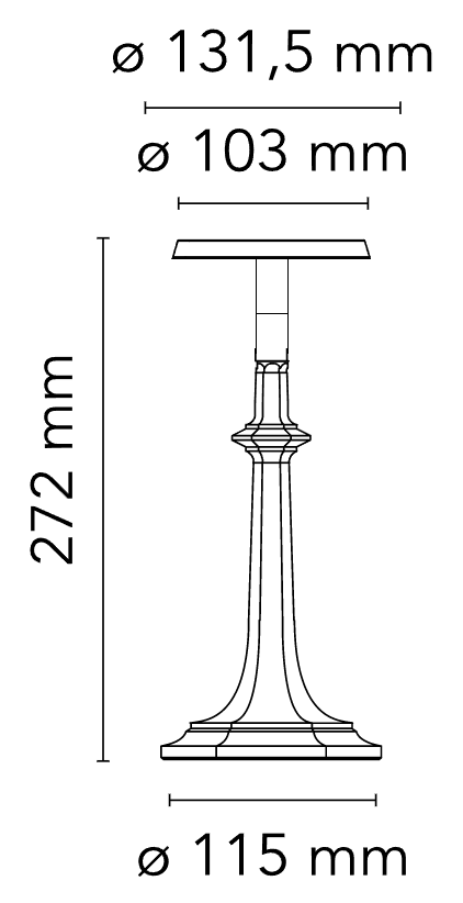 Flos Bon jour Versailles Small Lampada Da Tavolo Cromo, particolare del diffusore luminoso