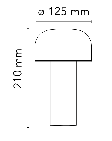 Flos Bellhop lampada da tavolo fungo ricaricabile Rosso, particolare del diffusore luminoso