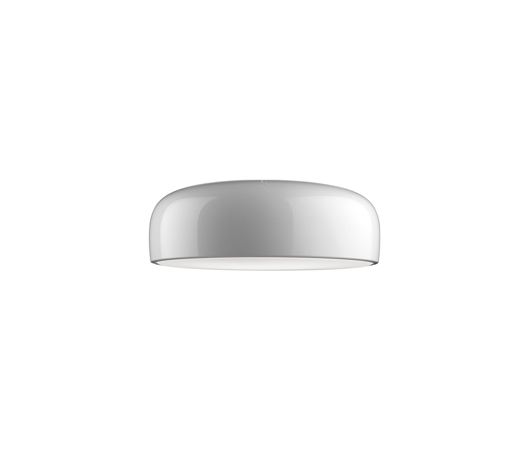 Flos Smithfield Ceiling Pro Lampada 60 cm a soffitto Bianco spenta, dettaglio del corpo lampada e dei materiali