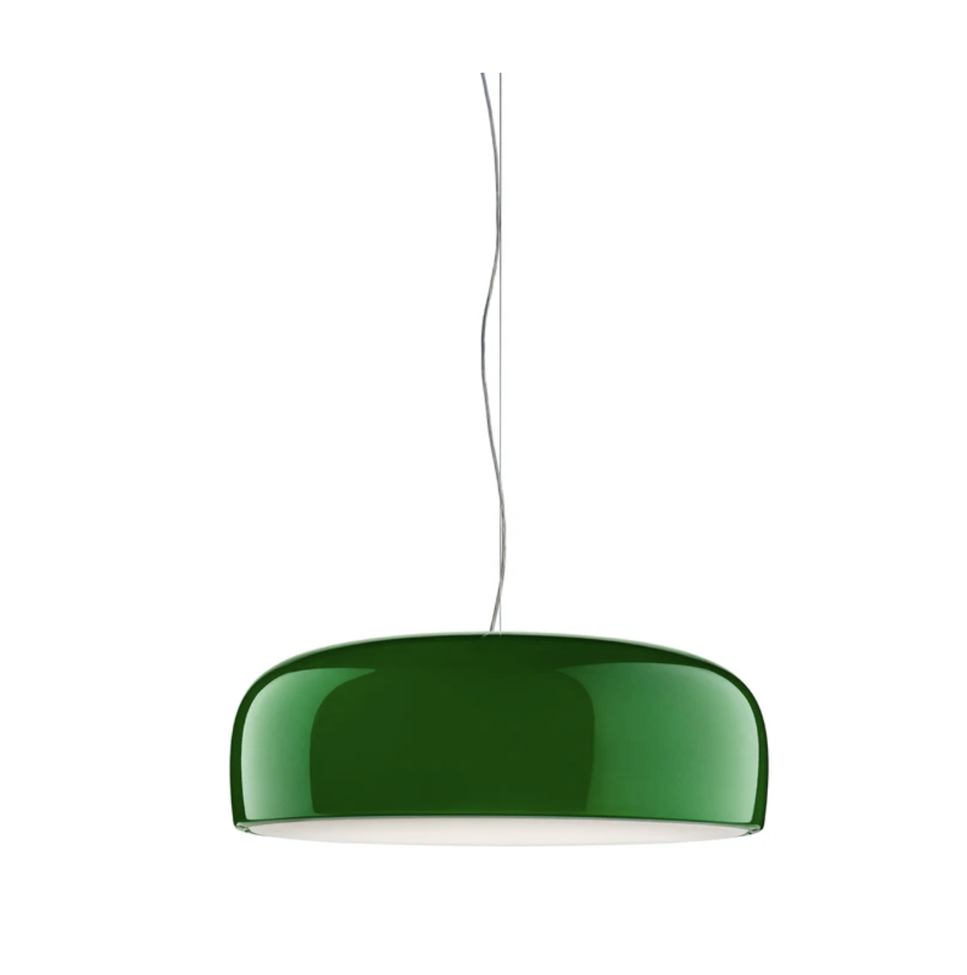 Flos Smithfield Suspension Pro Lampada sospesa 60 cm verde spenta, dettaglio del corpo lampada e dei materiali