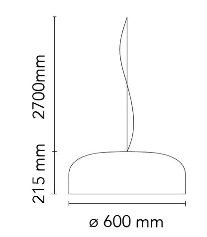 Flos Smithfield Suspension Lampada  60 cm a Sospensione e luce diretta in alluminio Nero Opaco