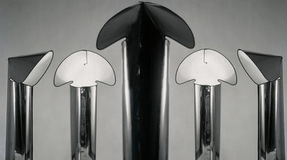 Flos Chiara Floor lampada Da pavimento H.145 cm in acciaio inox con bordi neri
