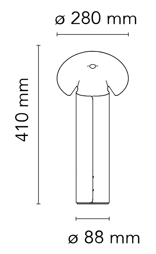 Flos Chiara Table Lampada da tavolo Dark grey bordi verde, vista posteriore con attacco elettrico