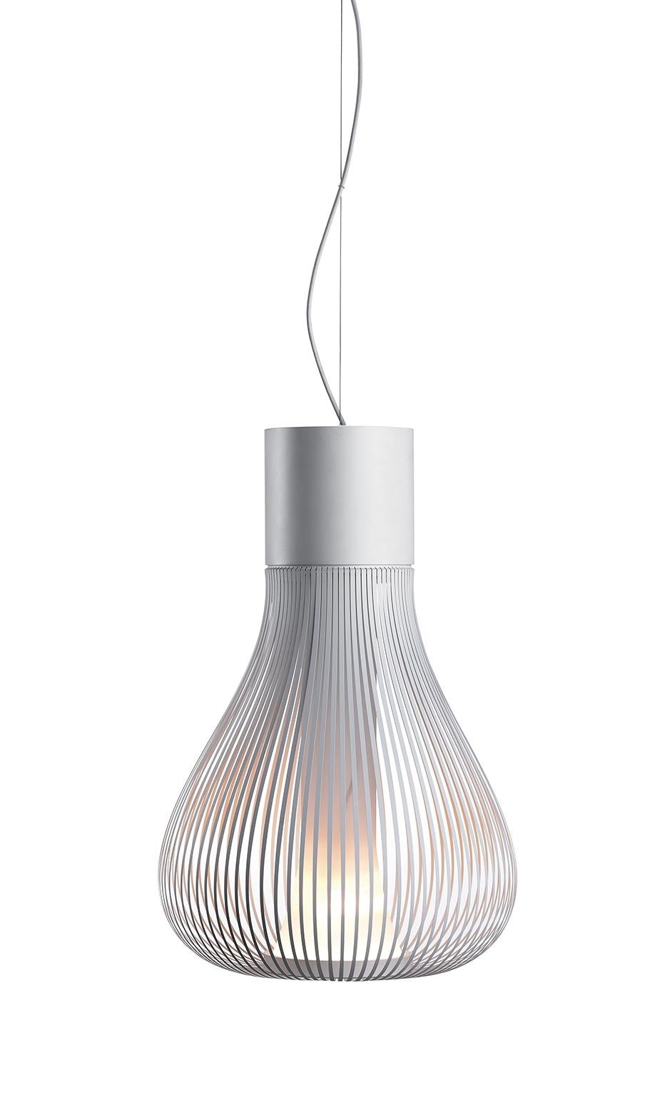 Flos Chasen Lampada a sospensione bianco Bianca, vista posteriore con attacco elettrico
