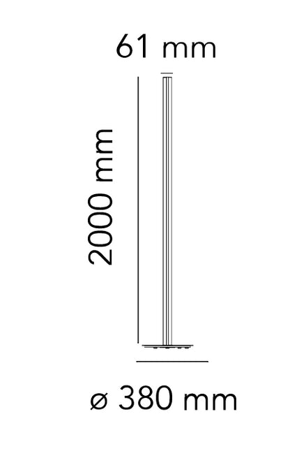 Flos Coordinates Floor Lampada da pavimento 200 cm a luce diffusa in alluminio anodized Champagne
