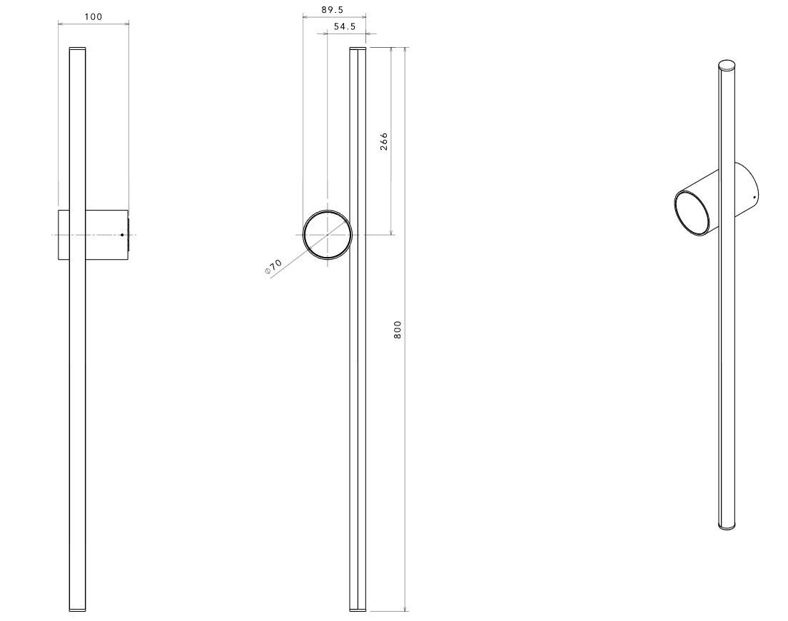 Flos Coordinates Wall 1 Lampada a parete Champagne Champagne Anodizzato, particolare del diffusore luminoso