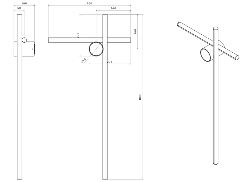 Flos Coordinates Wall 2 Lampada a parete Argent Moon spenta, dettaglio del corpo lampada e dei materiali