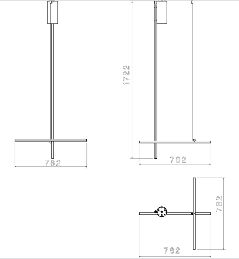 Flos Coordinates Ceiling 1 Long Lampada a Sospensione Champagne Anodizzato spenta, dettaglio del corpo lampada e dei...