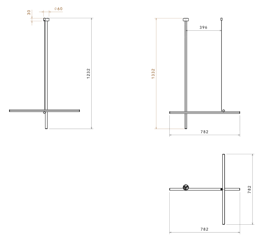 Flos Coordinates Ceiling 1 CLIII Lampada a Sospensione spenta, dettaglio del corpo lampada e dei materiali