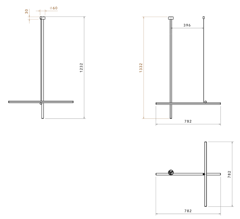 Flos Coordinates Ceiling 1 CLIII Lampada a Sospensione spenta, dettaglio del corpo lampada e dei materiali