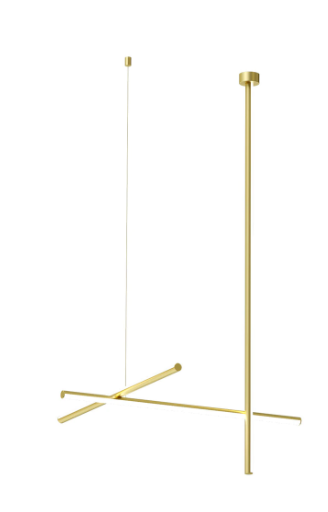 Flos Coordinates Ceiling 1 CLIII Lampada a Sospensione Champagne Anodizzato in alluminio accesa in ambiente, design e...