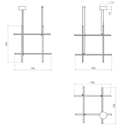 Flos Coordinates Suspension 3 Lampada led a sospensione a luce diffusa Argent Moon