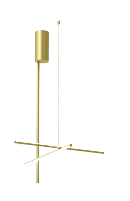 Flos Coordinates Ceiling 1 Lampada sospesa Champagne Anodizzato Champagne in alluminio accesa in ambiente, design e...