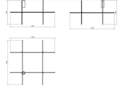 Flos Coordinates Ceiling 4 Lampada sospesa 176 H.95 alluminio Anodizzato Champagne