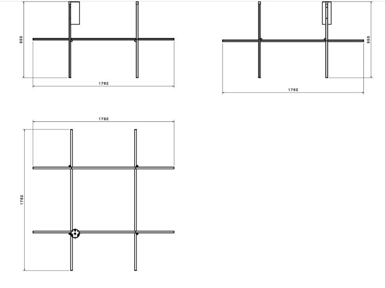 Flos Coordinates Ceiling 4 Lampada sospesa 176 cm Champagne Anodizzato Champagne, vista posteriore con attacco elettrico