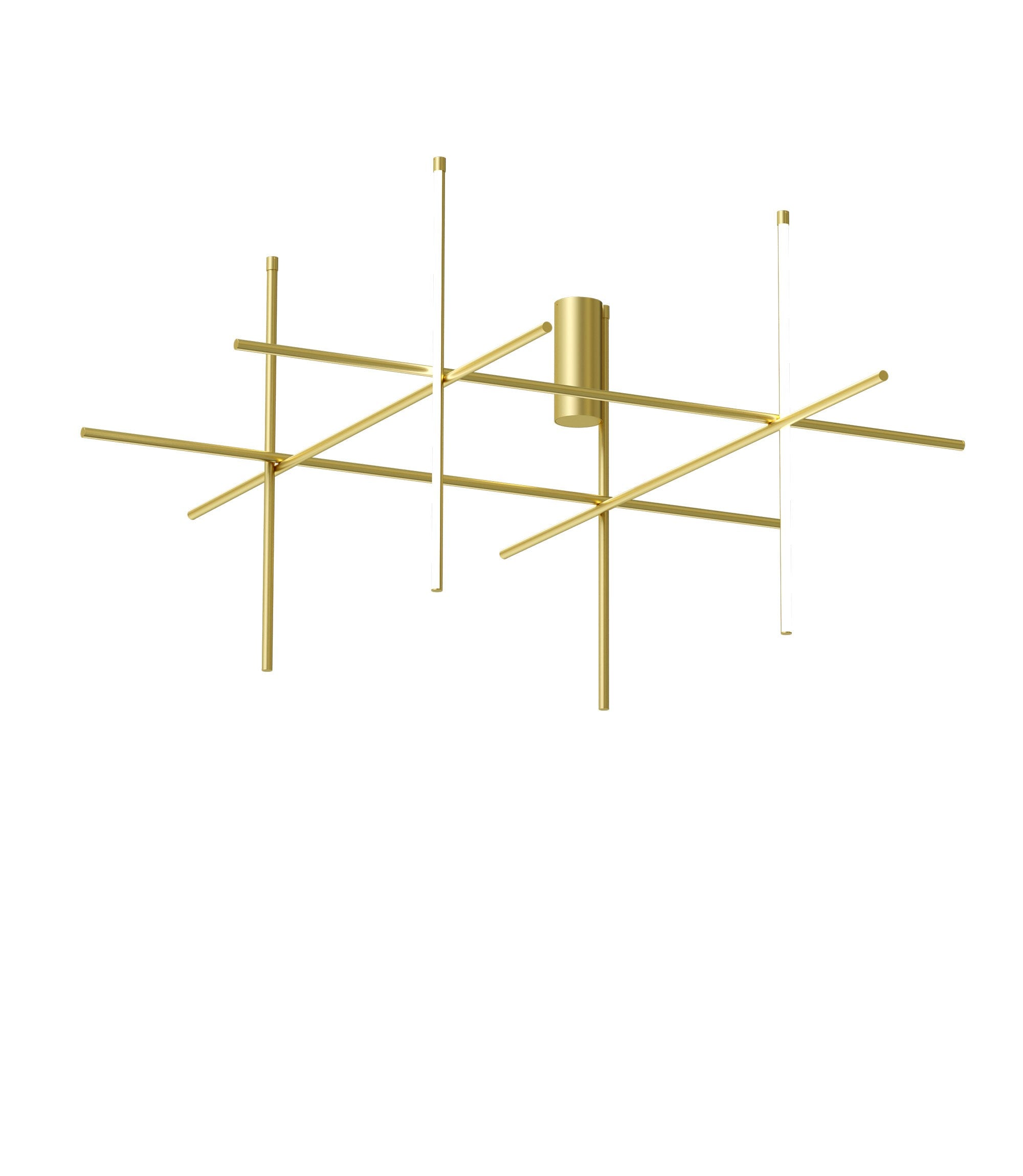 Flos Coordinates Ceiling 4 Lampada sospesa 176 cm Champagne Anodizzato Champagne in alluminio accesa in ambiente, design...