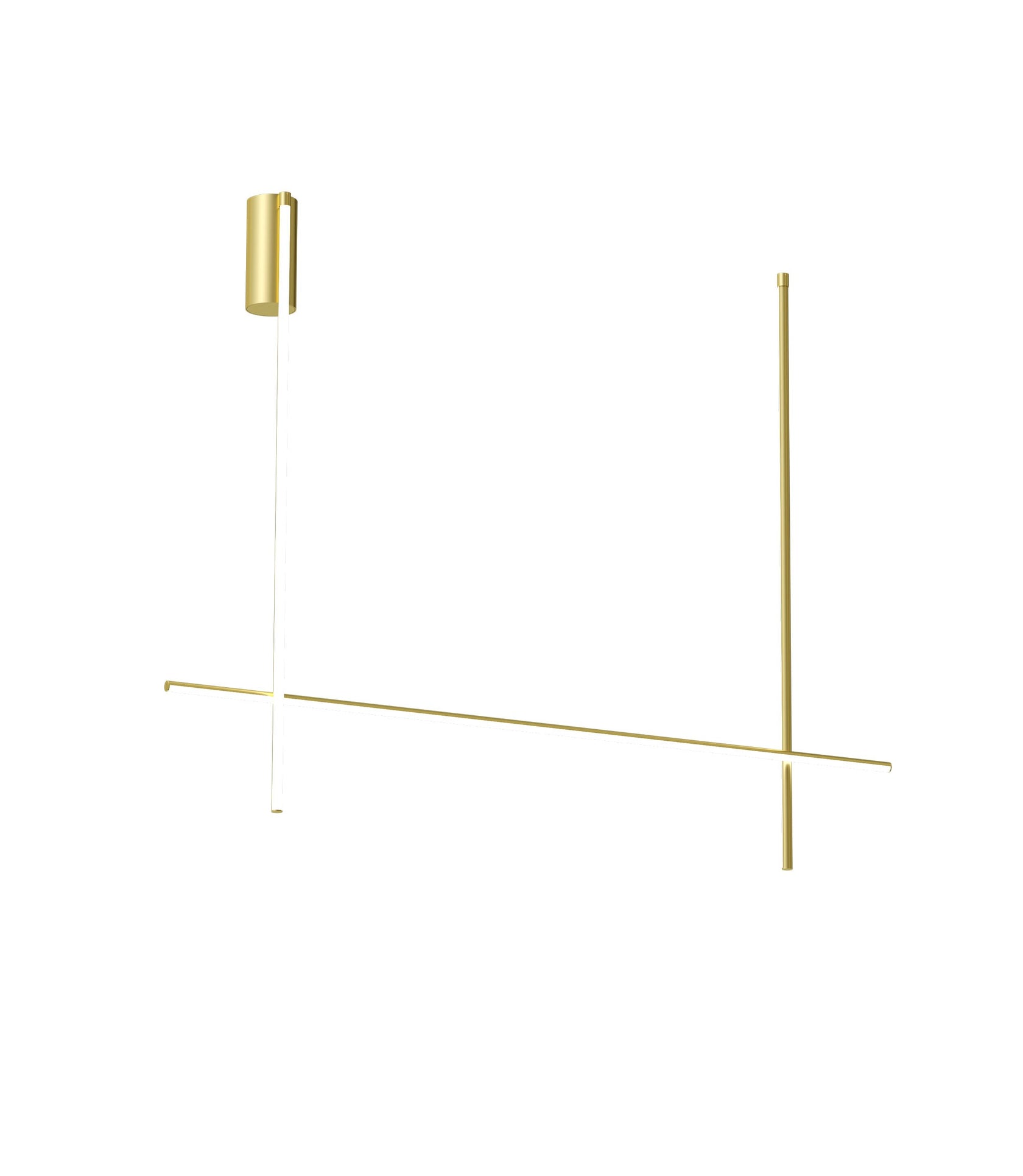 Flos Coordinates Ceiling 2 Lampada sospesa 176 cm Champagne Anodizzato Champagne in alluminio accesa in ambiente, design...