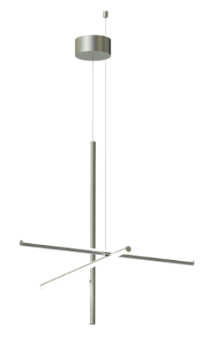 Flos Coordinates Suspension 1 Lampada a sospensione Argent accesa in ambiente, design e diffusione della luce