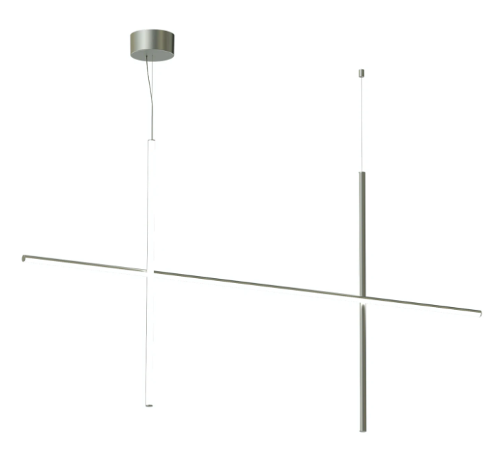 Flos Coordinates Suspension 2 lampada a sospensione Argent accesa in ambiente, design e diffusione della luce