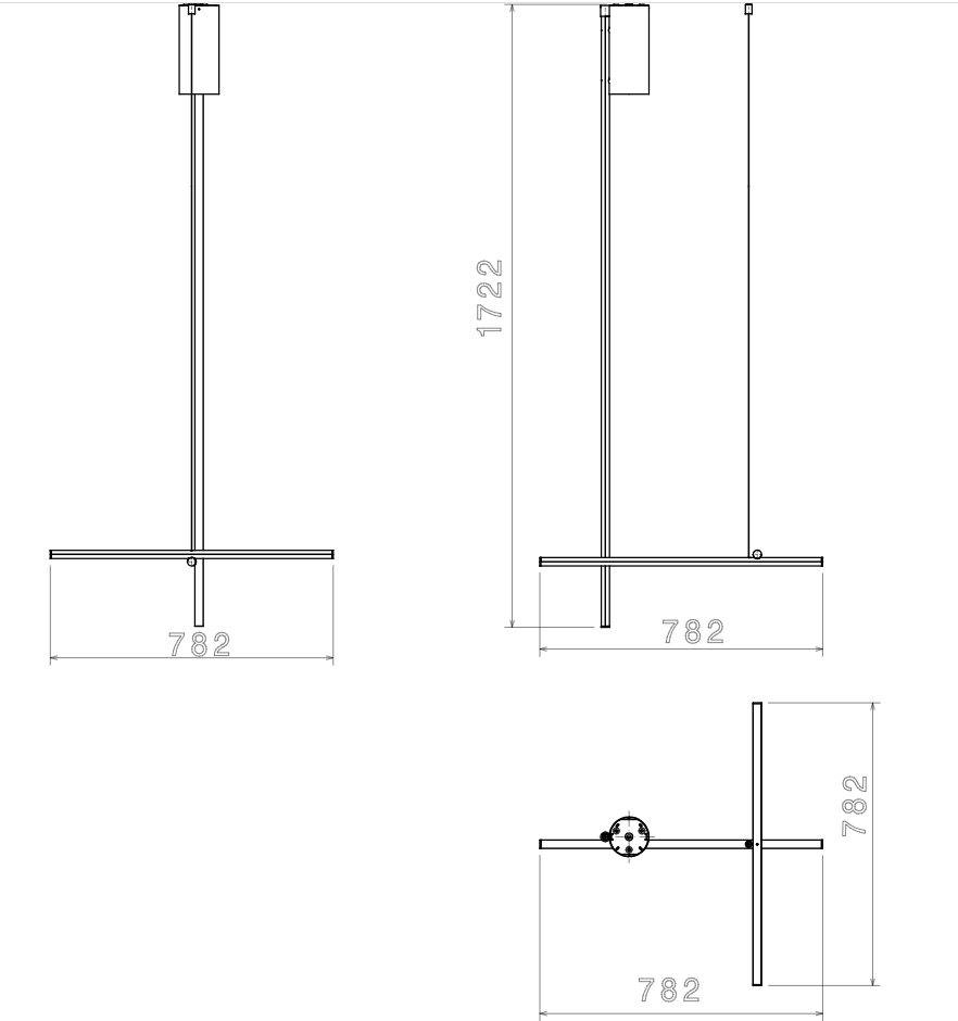 Flos Coordinates Ceiling Long 1 Lampada a Sospensione spenta, dettaglio del corpo lampada e dei materiali