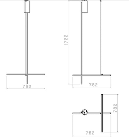 Flos Coordinates Ceiling Long 1 Lampada led A Sospensione a luce diffusa Argent Moon