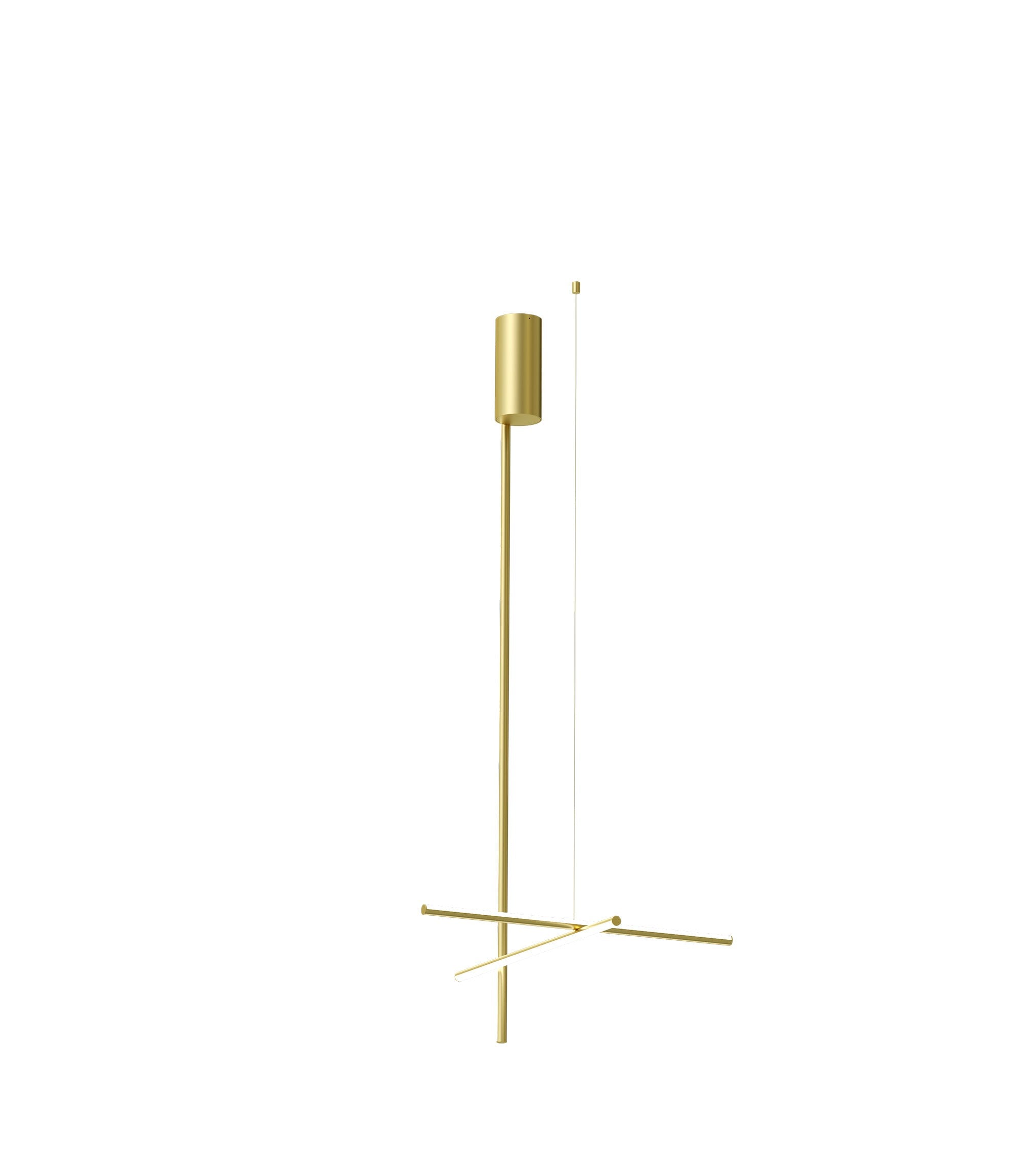Flos Coordinates Ceiling 1 Long Lampada sospesa Champagne Anodizzato Champagne accesa in ambiente, design e diffusione...