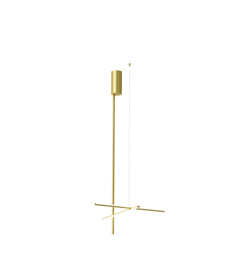 Flos Coordinates Ceiling 1 Long Lampada sospesa Champagne Anodizzato Champagne accesa in ambiente, design e diffusione...