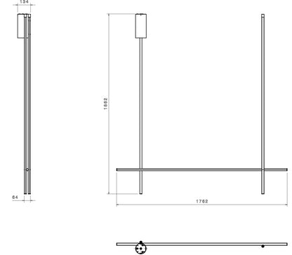 Flos Coordinates Ceiling Long 2 Lampada led a sospensione a luce diffusa Argent Moon