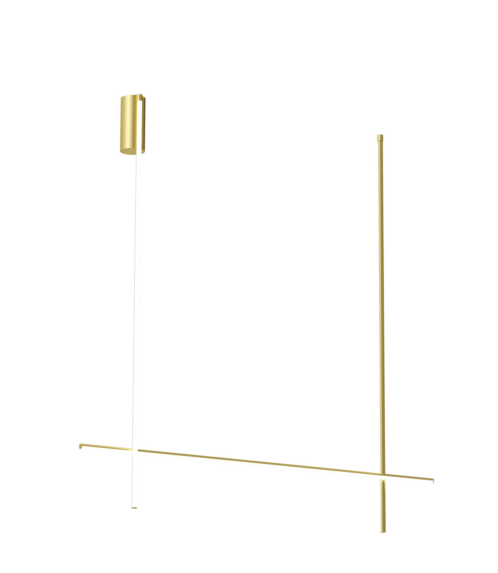 Flos Coordinates Ceiling 2 Long Lampada sospesa 176x186 Anodizzato Champagne accesa in ambiente, design e diffusione...