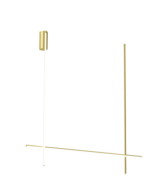 Flos Coordinates Ceiling 2 Long Lampada sospesa 176x186 alluminio Anodizzato Champagne