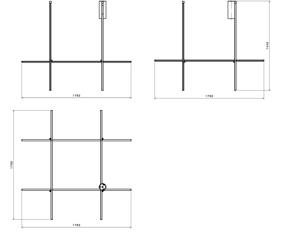 Flos Coordinates Ceiling 4 Long Lampada sospesa Champagne Anodizzato Champagne, vista posteriore con attacco elettrico