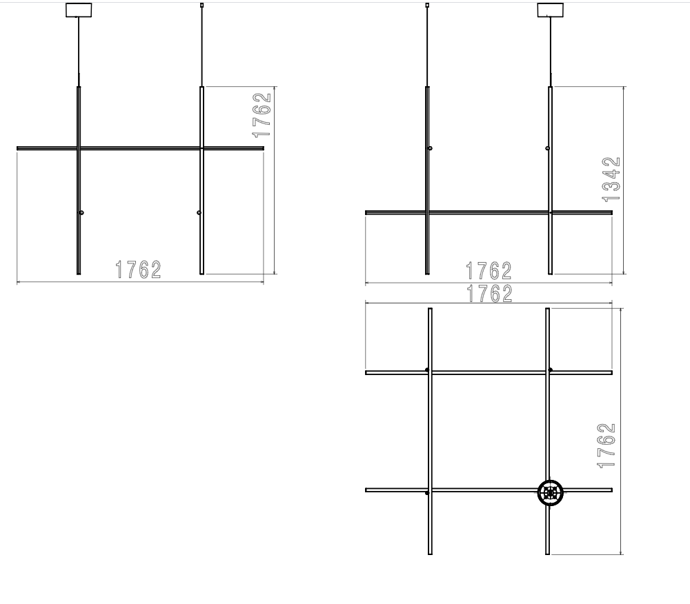 Flos Coordinates Module Suspension Lampada sospesa Champagne Anodizzato Champagne, vista posteriore con attacco elettrico