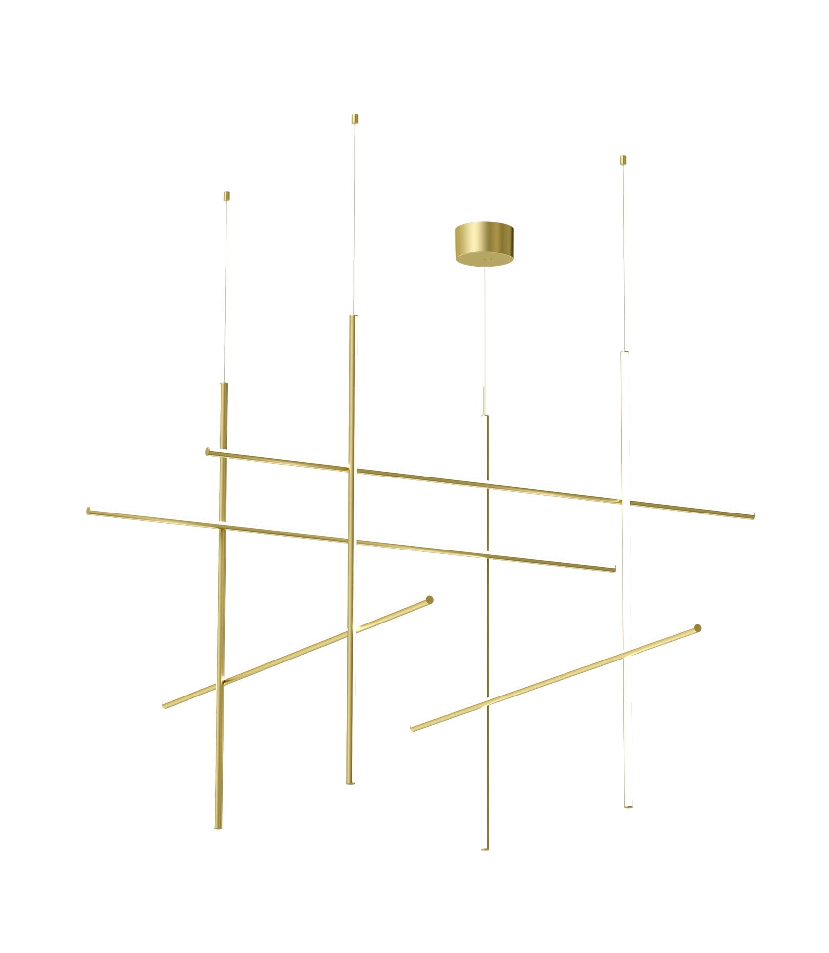 Flos Coordinates Module Suspension Lampada sospesa Champagne Anodizzato Champagne in alluminio accesa in ambiente, design...