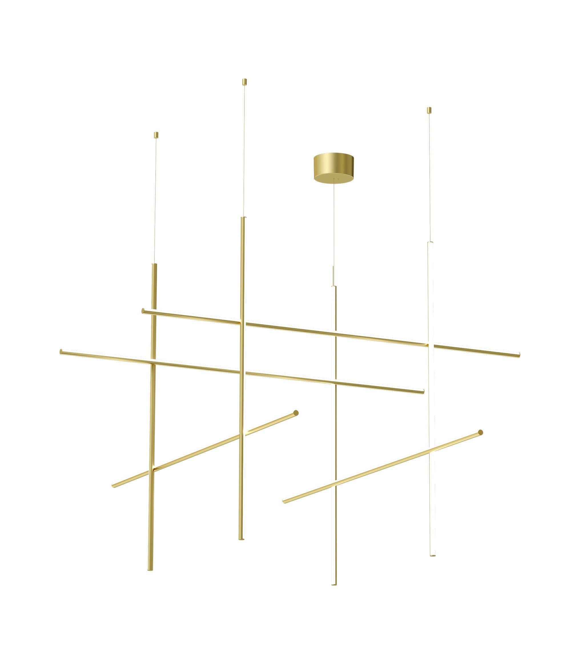 Flos Coordinates Module Suspension Lampada sospesa Champagne Anodizzato Champagne in alluminio accesa in ambiente, design...