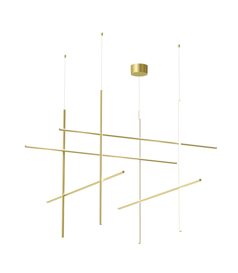 Flos Coordinates Module Suspension Lampada sospesa Champagne Anodizzato Champagne in alluminio accesa in ambiente, design...