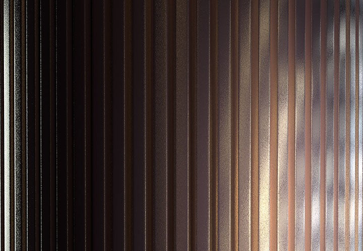 Flos Flauta H225 Riga Lampada indoor a Parete a biemissione Anodized Copper, particolare del diffusore luminoso