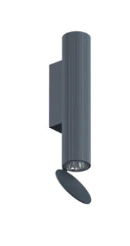 Flos Flauta H225 Riga Lampada indoor 22 cm a Parete a biemissione Blue Steel Anodized