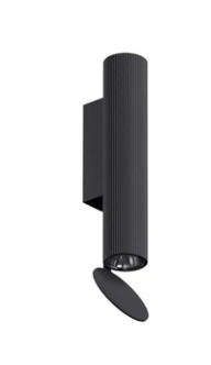 Flos Flauta H225 Riga Lampada indoor a Parete a biemissione in alluminio accesa in ambiente, design e diffusione della luce