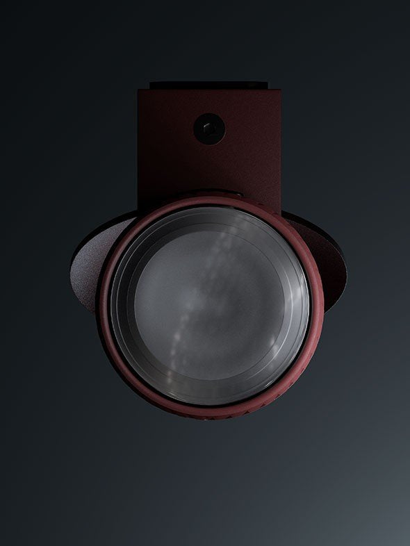 Flos Flauta H500 Riga Lampada indoor 50 cm a Parete Nero, particolare del diffusore luminoso