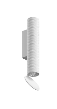 Flos Flauta H225 Spiga Lampada indoor Da Parete Bianco in alluminio e naturale accesa in ambiente, design e diffusione...