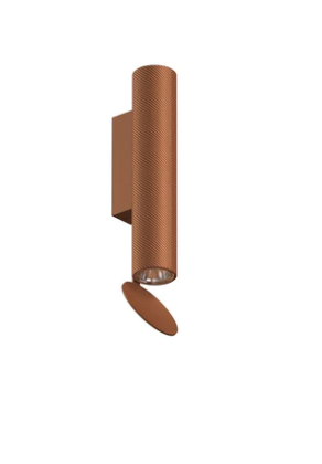 Flos Flauta H225 Spiga Lampada indoor 22 cm a Parete Copper Anodized Copper in alluminio accesa in ambiente, design e...